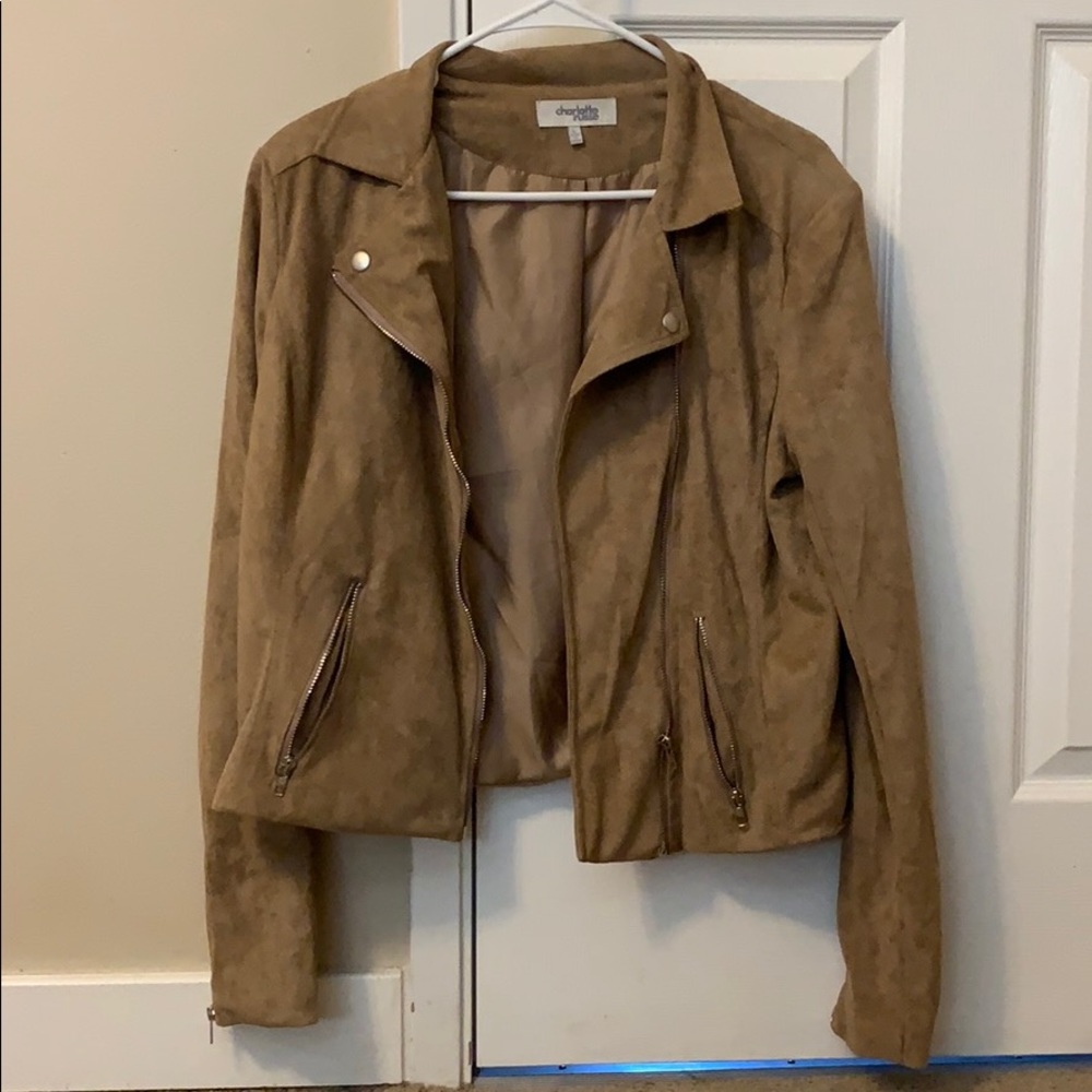 Tan microfiber blazer jacket